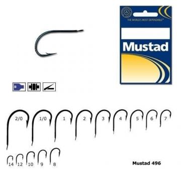 Carlig Mustad M.496, bleu, forjat, 10buc (Marime Carlige: Nr. 1)