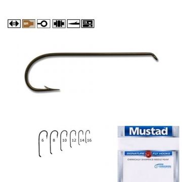 Carlige pentru musca bronz , forjate (M.R43.94831.) Mustad (Marime Carlige: Nr. 8)