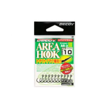 Carlige Area Decoy Type III Ah-3 Mat Black Barbless (Marime Carlige: Nr. 12)