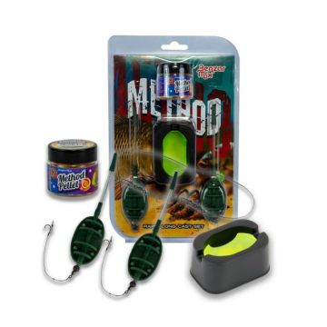 Set Benzar Mix Long Cast, 2 Monturi Nr.10 + Matrita + Momeala Carlig (Greutate plumb: 40g)