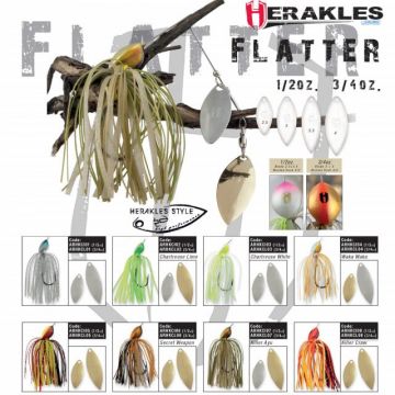 Spinnerbait Herakles Flatter, Chartreuse/White, 21g