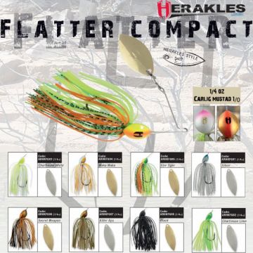 Spinnerbait Herakles Flatter Compact, Chartreuse/White, 7g