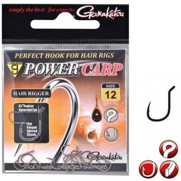 Carlige Gamakatsu Power Carp Hair Rigger, 10buc (Marime Carlige: Nr. 8)