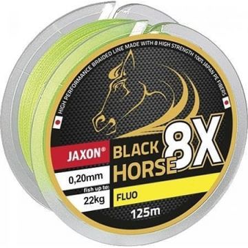 Fir Textil Black Horse PE 8X Fluo 125m Jaxon (Diametru fir: 0.12 mm)