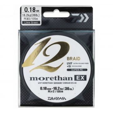 Fir textil Daiwa Morethan 12 Braid EX+SI, 135m (Diametru fir: 0.10 mm)