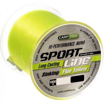 Fir Carp Pro Sport Line, galben-fluo, 1000m (Diametru fir: 0.31 mm)