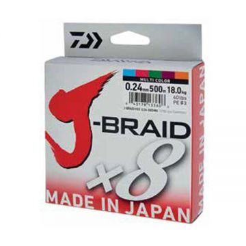 Fir Daiwa J-Braid X8 Multicolor 150m (Diametru fir: 0.06 mm)