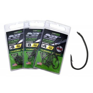 Carlige crap Carp Pro Curved Shank, 10 buc (Marime Carlige: Nr. 4)