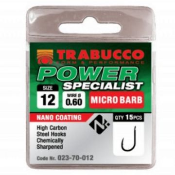 Carlige Trabucco Power Specialist Microbarb, 15 buc (Marime Carlige: Nr. 14)