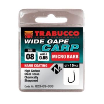 Carlige Trabucco Wide Gape Carp, 15 buc (Marime Carlige: Nr. 10)