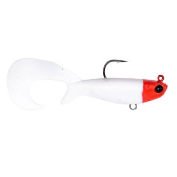 Shad cu jig ET Wizand Crub, alb-rosu, 12 cm