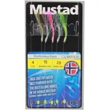 Taparina Mustad Multicolour Flash, 5buc (Marime Carlige: Nr. 6)