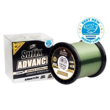 Fir Sufix Advance HMPE Hyper CoPolymer, Lo-Vis Green, 720-1000m (Diametru fir: 0.35 mm)