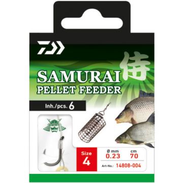 Carlige legate Daiwa Samurai Pellet Feeder, 6buc (Marime Carlige: Nr. 4)