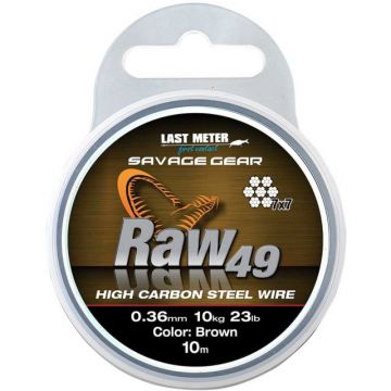 Fir struna Savage Gear RAW 49, maro, 10m (Diametru fir: 0.54 mm)