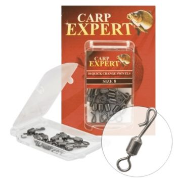 Agrafa Carp Expert Quick Change Swivel, 10buc (Marime Agrafa: 8)