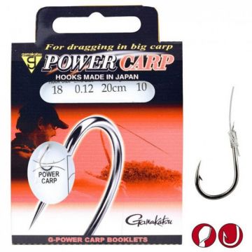 Carlige legate Gamakatsu Power Carp, nr.12, 0.16mm, 20cm