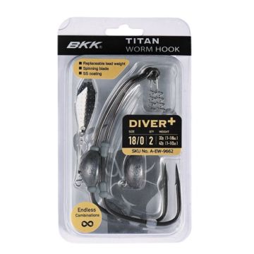 Carlige Offset BKK Titan Diver+, 2buc (Marime Carlige: Nr. 10/0)