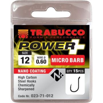 Carlige Trabucco Power, Micro-Barbless, 15 buc (Marime Carlige: Nr. 12)