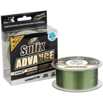 Fir Sufix Advance HMPE Hyper CoPolymer, Lo-Vis Green, 300m (Diametru fir: 0.18 mm)