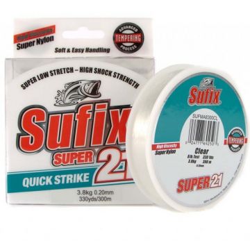 Fir Sufix Super 21 Low Stretch, transparent, 300m (Diametru fir: 0.14 mm)