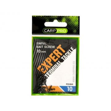 Surub pentru Momeala Carp Pro cu Vartej, 10buc/plic (Marime: 12 mm)