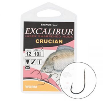 Carlige Excalibur Crucian Worm, 10buc (Marime Carlige: Nr. 6)