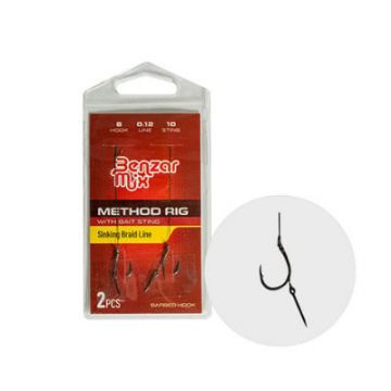 Carlige legate Benzar Method Rig Sinking Braid, Nr. 10, 2bc