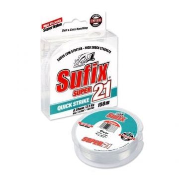 Fir monofilament Sufix Super 21, Transparent, 150m (Diametru fir: 0.14 mm)