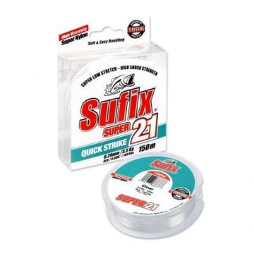 Fir monofilament Sufix Super 21, Transparent, 150m (Diametru fir: 0.20 mm)