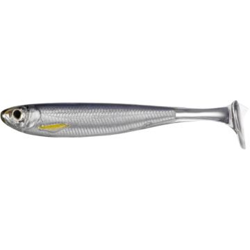 Shad Livetarget Slowroll Shiner Paddle Tail, culoare Silver-Smoke, 8.5cm, 4buc