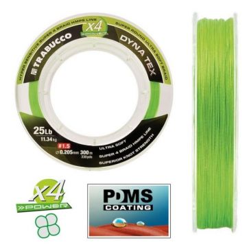 Fir Trabucco X4 Power Lime Yellow, 150m (Diametru fir: 0.06 mm)