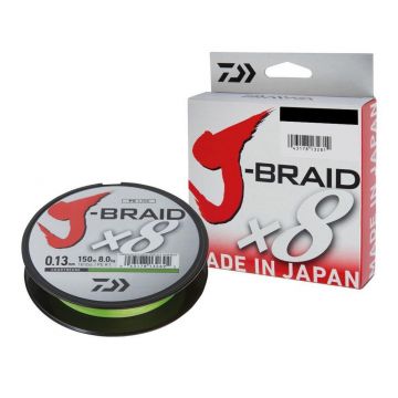 Fir Textil Daiwa J-Braid X8 Chartreuse 0.16mm, 9.0kg, 300m