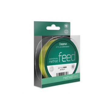 Fir Monofilament Delphin FIN Method FEED, Galben Fluo, 150m (Diametru fir: 0.14 mm)