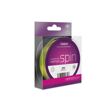 Fir Monofilament Delphin FIN Method SPIN Inflexibile, Galben Fluo, 150m (Diametru fir: 0.14 mm)