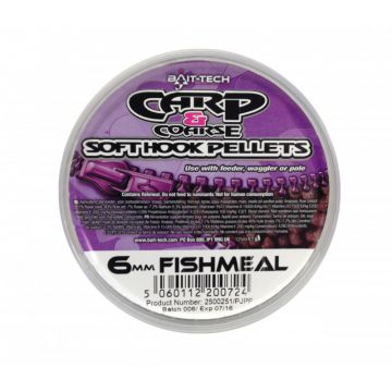 Pelete Bait-Tech Softhook Pellets, 6mm, 125ml (Aroma: Halibut)