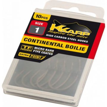 Carlige Continental Boilie, 10buc/plic K-Karp (Marime Carlige: Nr. 2)