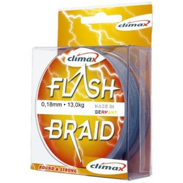 Fir textil Climax Flash Braid, gri, 100m (Diametru fir: 0.30 mm)