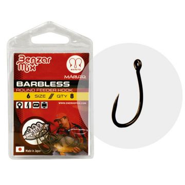 Carlige Benzar Round Feeder Barbless, 8buc/plic (Marime Carlige: Nr. 8)