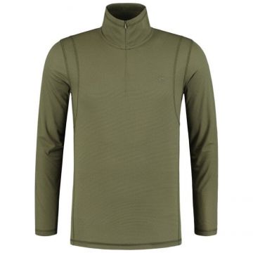 Bluza Korda Kool Quick Dry Long Sleeve Zip Neck, Olive (Marime: 2XL)