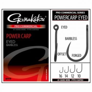 Carlige Gamakatsu Pro Commercial Power Carp Eyed, 10buc/plic (Marime Carlige: Nr. 12)