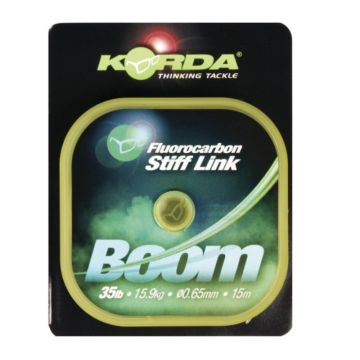 Fir Fluorocarbon Korda Boom Stiff Link, Low Vis Green, 15m (Diametru fir: 0.45 mm)