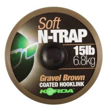 Fir Textil Cu Camasa Korda N-Trap Soft Coated Hooklink Gravel Brown, 20m (Rezistenta fir: 30 lbs)