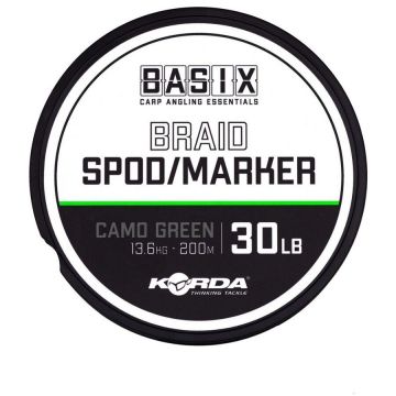 Fir Textil Korda Basix Spod/Marker Braid, Camo Green, 200m (Rezistenta fir: 30 lbs)