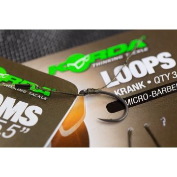 Riguri Korda Loops Krank Micro-Barbed, 18lbs, 3buc/blister (Marime Carlige: Nr. 6)