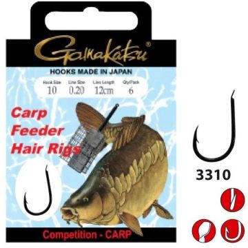 Carlige Legate Gamakatsu Carp Hair 3310B (Marime Carlige: Nr. 10)