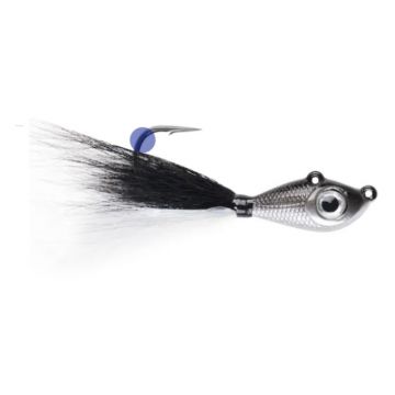 Jig Mustad Big Eye Bucktail Black Silver/BW, Culoare Silver Crystal Flash, 10g