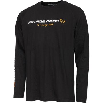 Bluza Savage Gear Signature Long Sleeve, Black Caviar (Marime: 3XL)