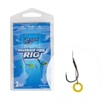 Carlige Legate Benzar Method Egg Rig Braided, 2buc/plic (Marime Carlige: Nr. 10)