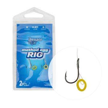 Carlige Legate Benzar Method Egg Rig Mono, 2buc/plic (Marime Carlige: Nr. 8)